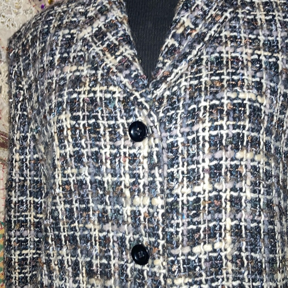 Gray 3 button tweed wool blend tailored & lined jacket